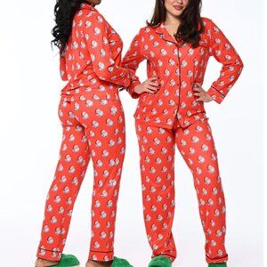 LIKE NEW Red Santa Christmas Holiday Pajama Set SZ M
